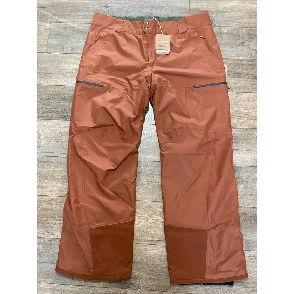 Patagonia Powder Town Pants Mens XXL REG RECCO Sienna Brown Ski Snowboard - Picture 3 of 13